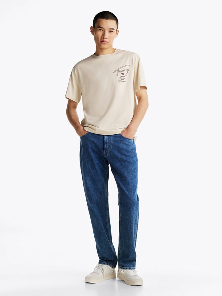 TOMMY JEANS Koszulka w kolorze beżowym rozmiar: M