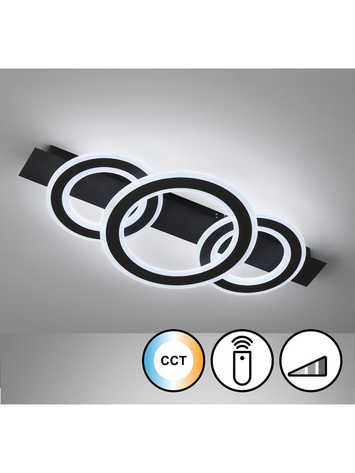 FISCHER & HONSEL Lampa sufitowa LED "Circle" w kolorze czarnym - 76,5 x 8 x 36 cm rozmiar: onesize
