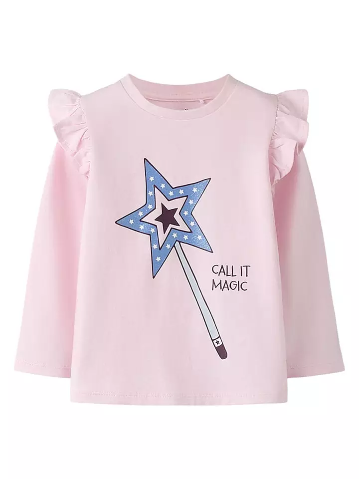 name it Koszulka "Tikka" w kolorze jasnoróżowo-błękitnym rozmiar: 104