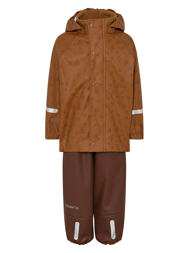 2-częściowy zestaw przeciwdeszczowy w kolorze jasnobrązowym