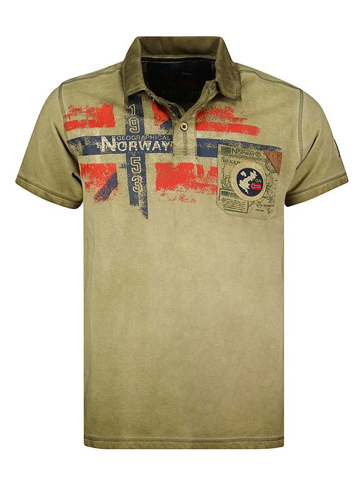 Geographical Norway Koszulka polo "Kamo" w kolorze khaki rozmiar: 140
