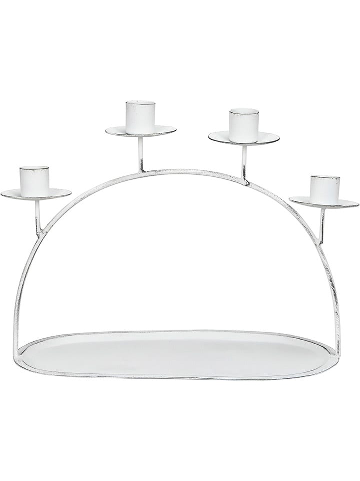 POSIWIO Świecznik w kolorze białym - 29 x 22 x 14 cm rozmiar: onesize