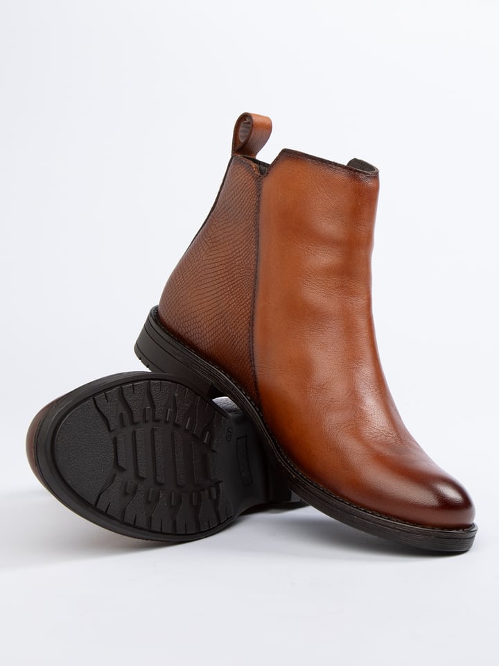 JOLANA & FENENA Skórzane botki w kolorze jasnobrązowym rozmiar: 39