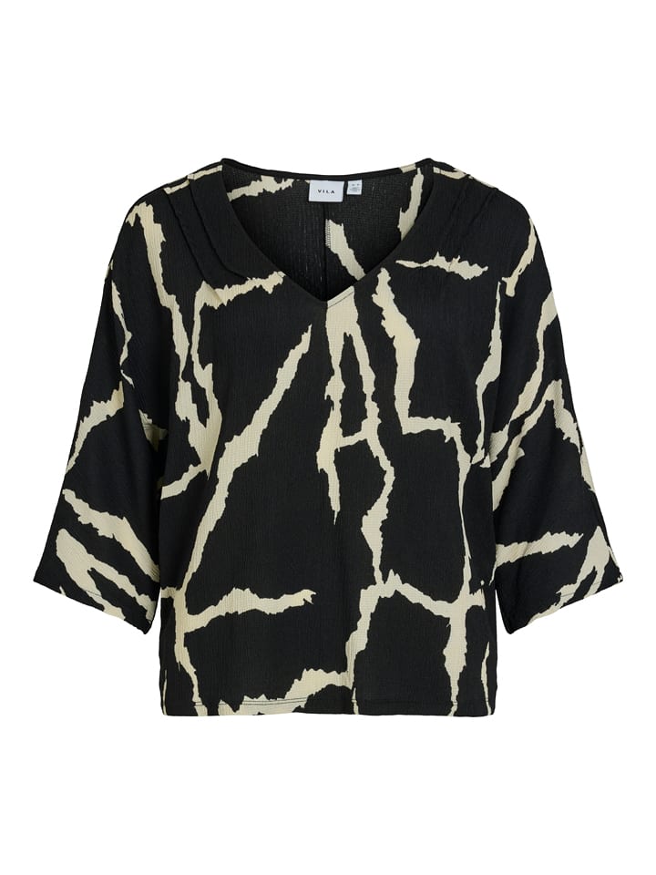 Vila Bluzka w kolorze czarno-beżowym rozmiar: XS