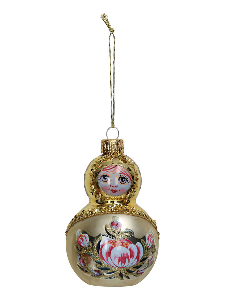 Kersten Ozdoba choinkowa "Babushka" w kolorze kremoym - 7 x 11 cm rozmiar: onesize