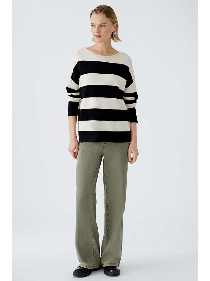 Oui Sweter w kolorze biało-czarnym rozmiar: 40