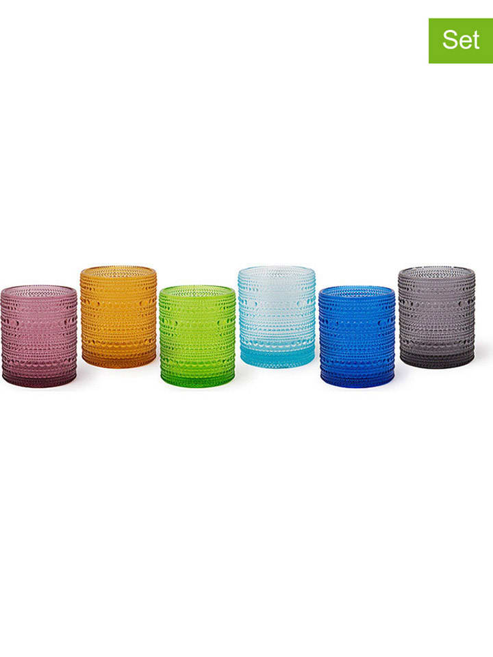 Trendy Kitchen by EXCÉLSA Szklanki (6 szt.) "Aurora" w różnych kolorach - 300 ml rozmiar: onesize