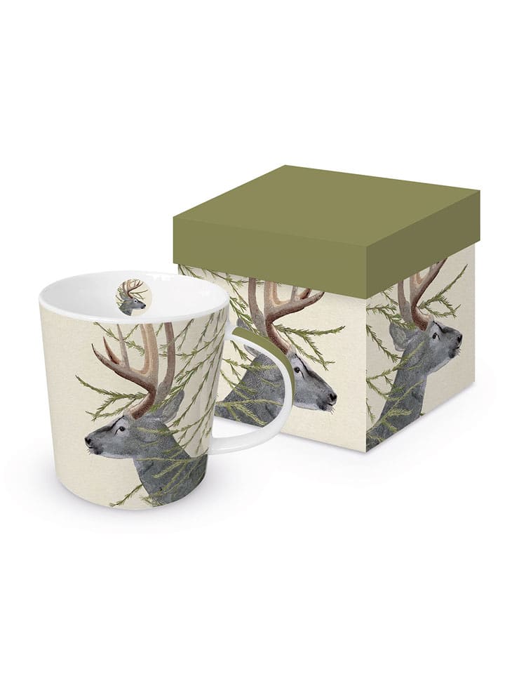 ppd Kubek jumbo "Amadeus" w kolorze beżowo-szaro-zielonym - 400 ml rozmiar: onesize