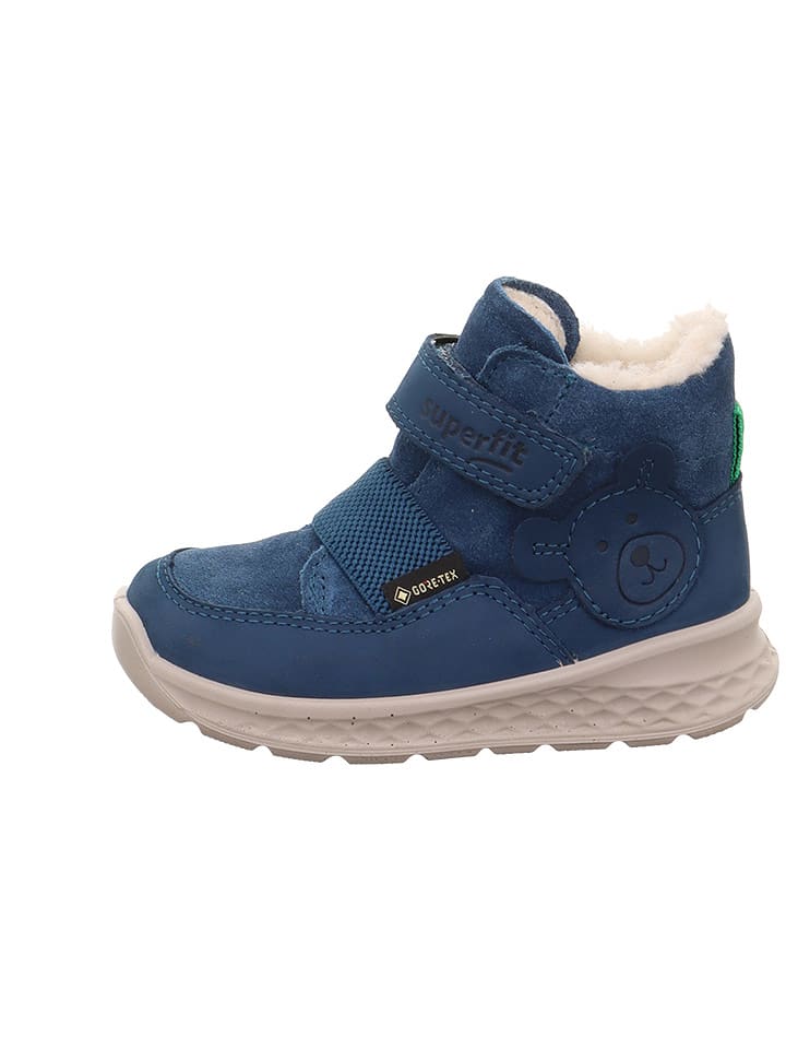 superfit Skórzane botki zimowe "Breeze" w kolorze niebieskim rozmiar: 25