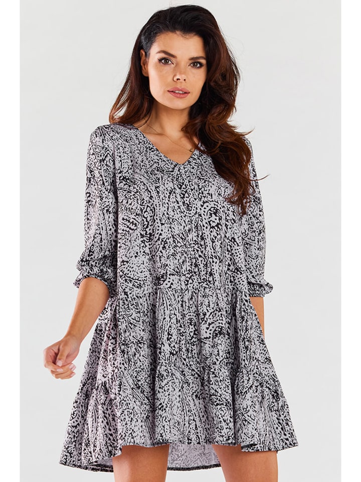 Awama Sukienka w kolorze biało-czarnym rozmiar: L/XL