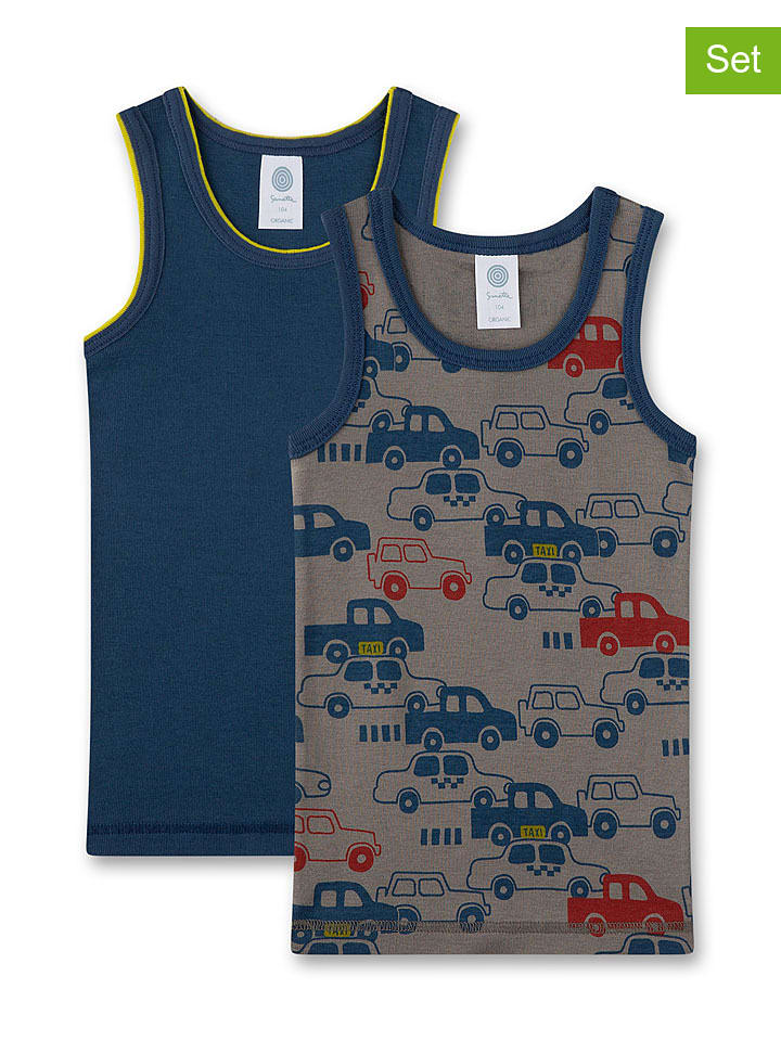 Sanetta Podkoszulki (2 szt.) w kolorze antracytowo-granatowym rozmiar: 116