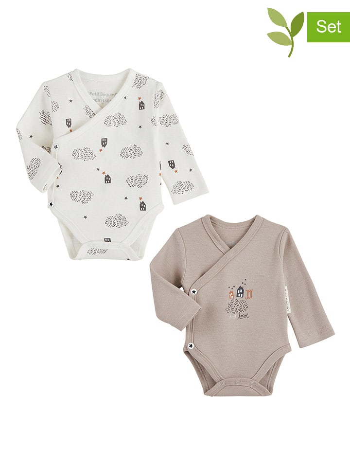 Body (2 szt.) w kolorze beżowym i białym
