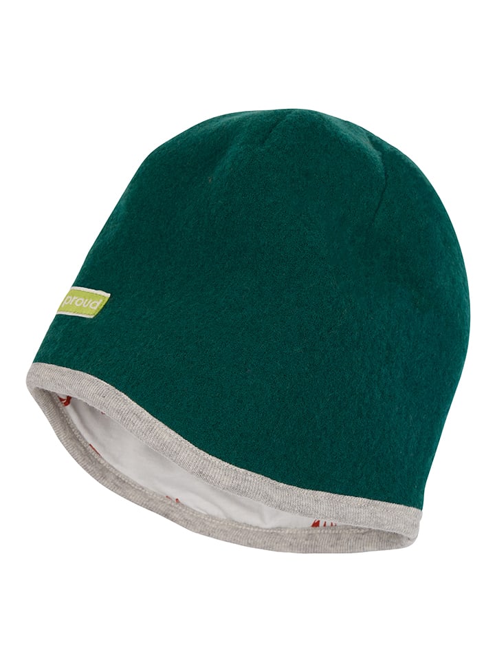 loud + proud Dwustronna czapka wełniana w kolorze biało-zielonym rozmiar: 62/68