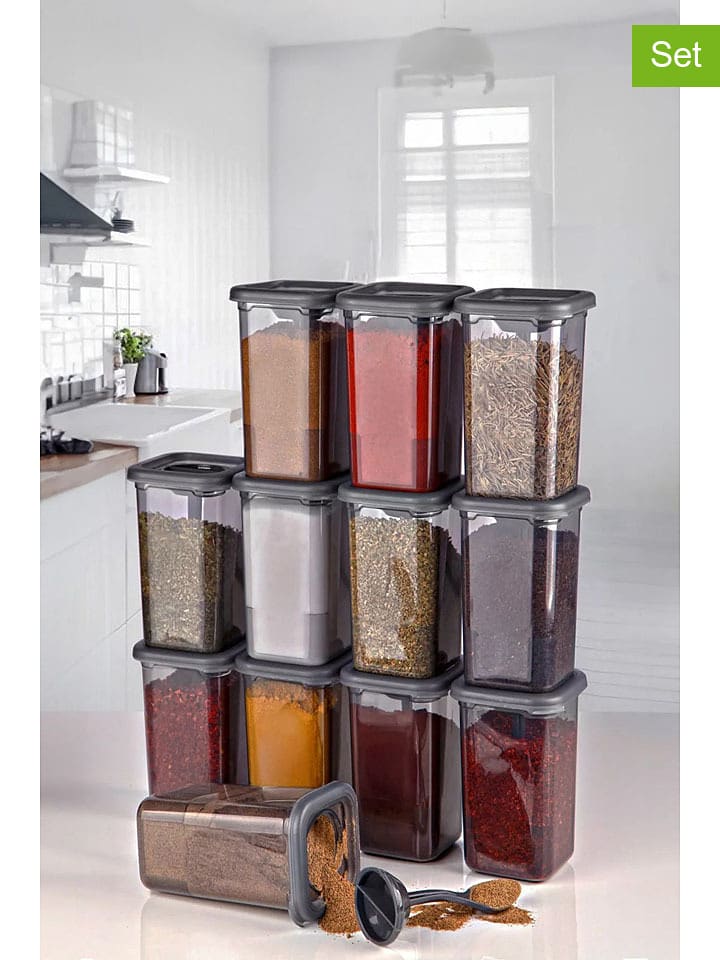 Violeta Home Pojemniki (12 szt.) w kolorze antracytowym - 400 ml rozmiar: onesize