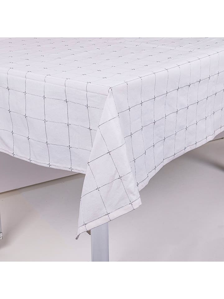 Villa d´Este Obrus "Oro" w kolorze biało-srebrnym - 240 x 140 cm rozmiar: onesize