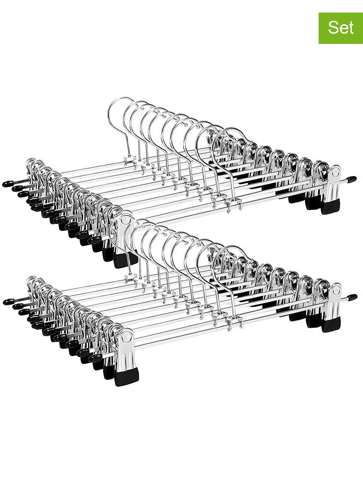 SONGMICS Wieszaki (20 szt.) w kolorze srebrnym na ubrania - 31 x 10,5 cm rozmiar: onesize