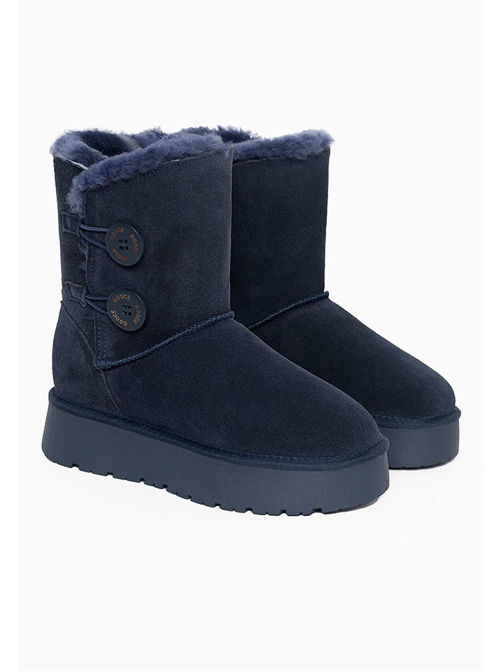 Gooce Skórzane botki zimowe "Hubbard" w kolorze granatowym rozmiar: 41