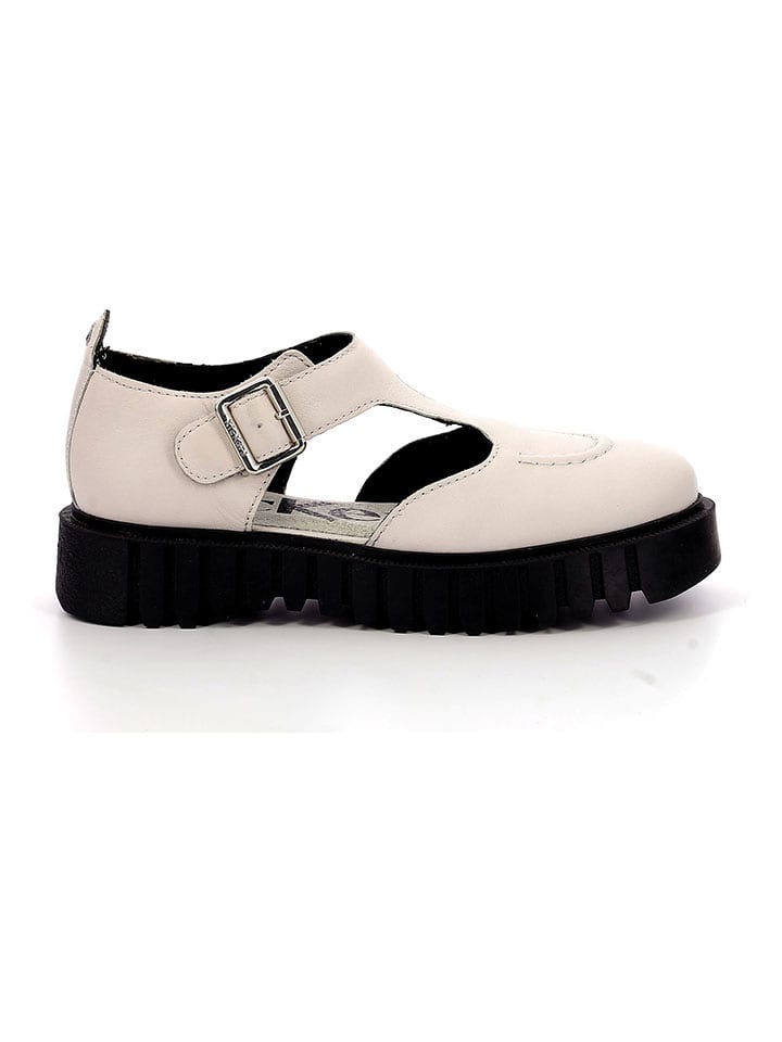 Kickers Skórzane półsandały "Kick Fantastic" w kolorze kremowym rozmiar: 37