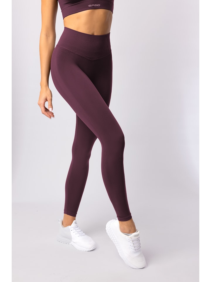 Spaio Legginsy sportowe "Flex 2.0" w kolorze fioletowym rozmiar: M