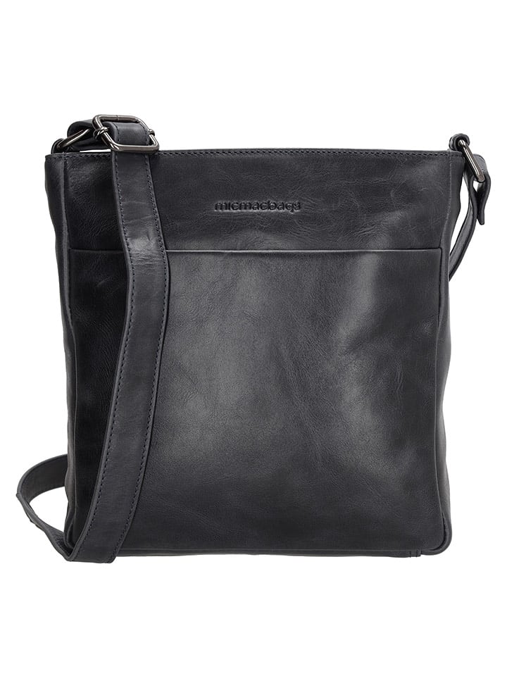 micmacbags Skórzana torebka w kolorze czarnym - 23 x 24 x 6 cm rozmiar: onesize