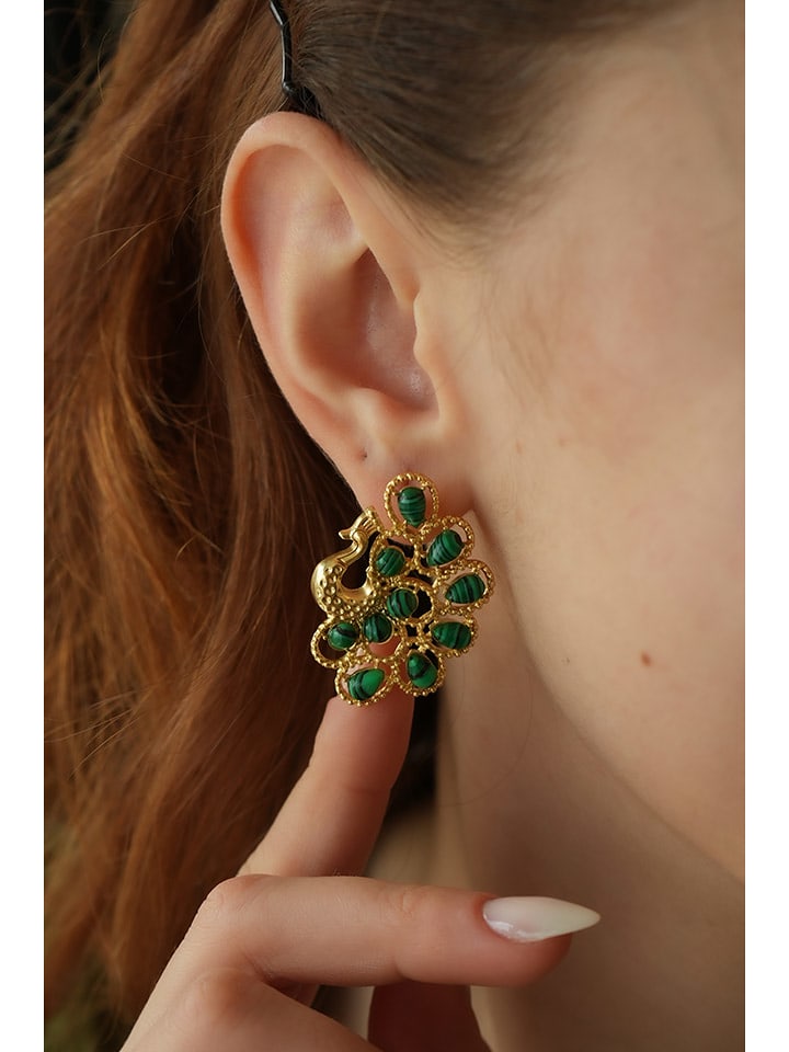 Pierres delicates Pozłacane kolczyki z agatami rozmiar: onesize