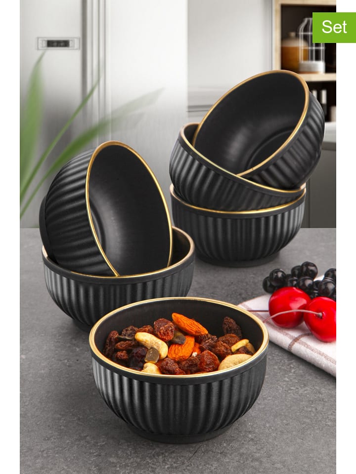 Hermia Miski (6 szt.) w kolorze złoto-czarnym - wys. 5 x Ø 10 cm rozmiar: onesize
