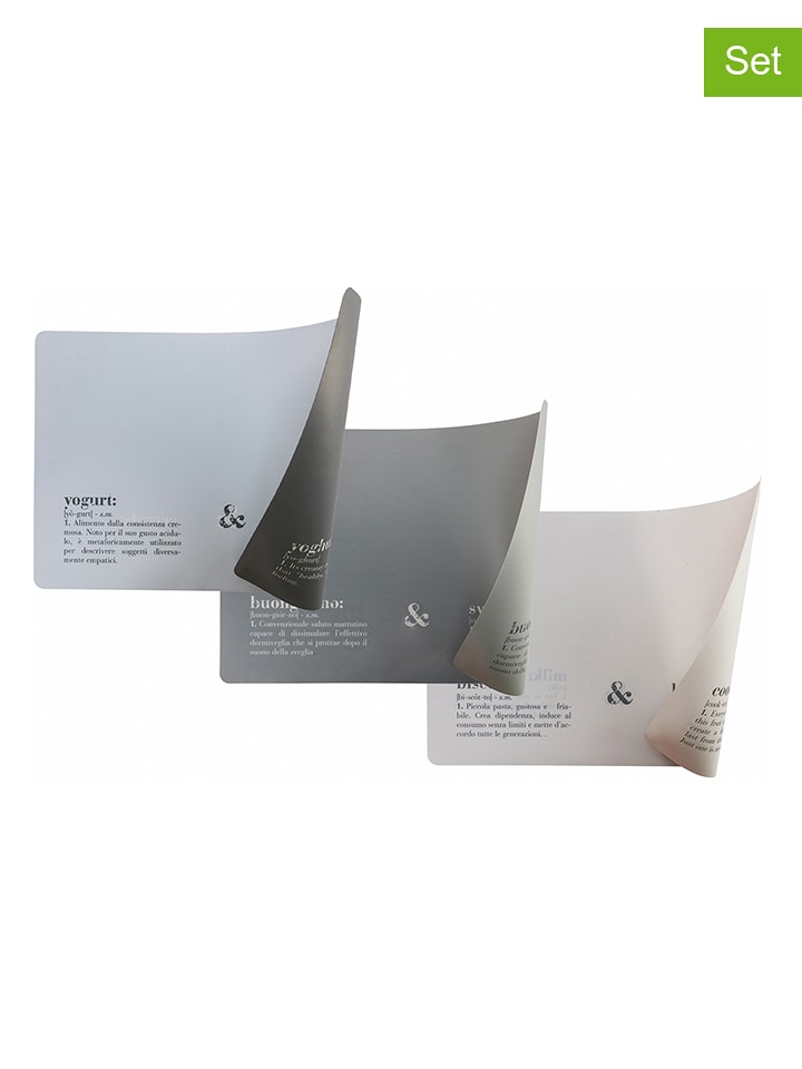 Villa d´Este Podkładki stołowe (6 szt.) "Victionary" w kolorze szarym - 45 x 30 cm rozmiar: onesize