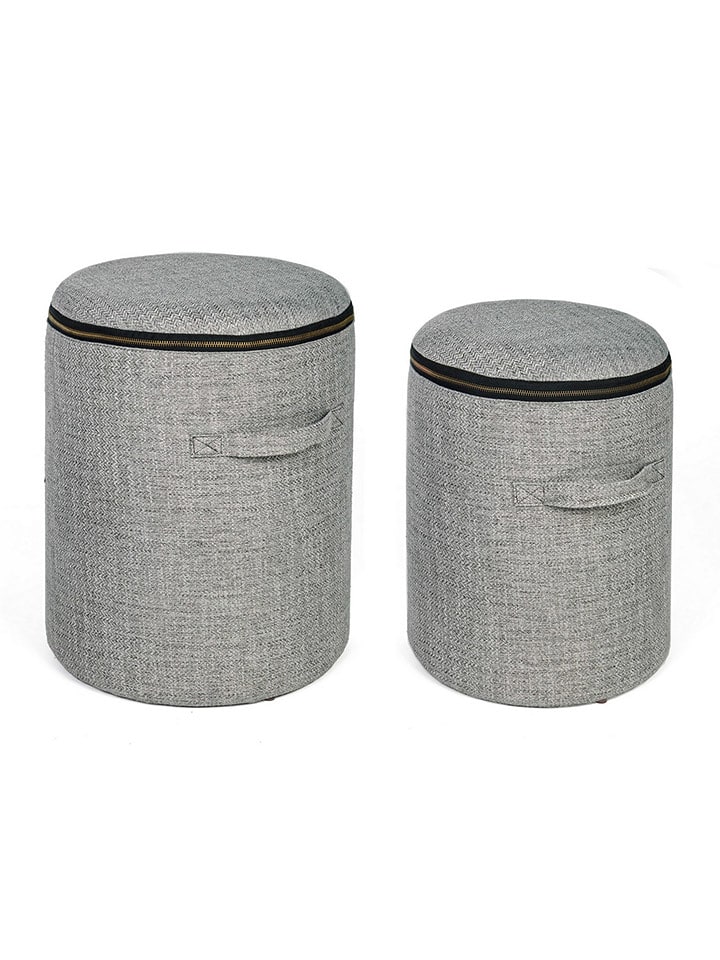 Puf (2 szt.) w kolorze szarym