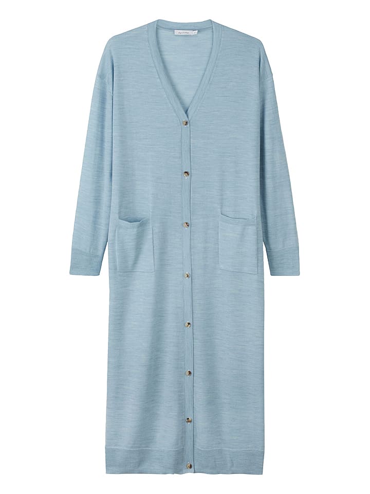 Wełniany kardigan w kolorze błękitnym