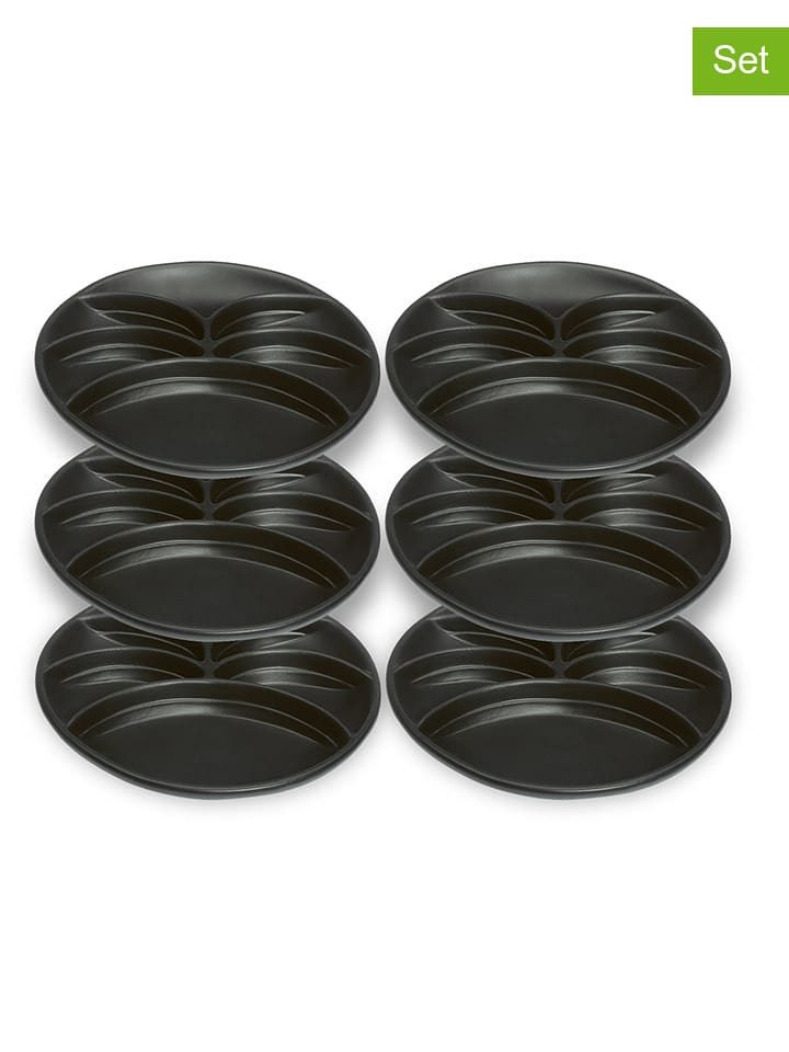 Stöckli Talerze (6 szt.) w kolorze czarnym do fondue - Ø 26 cm rozmiar: onesize