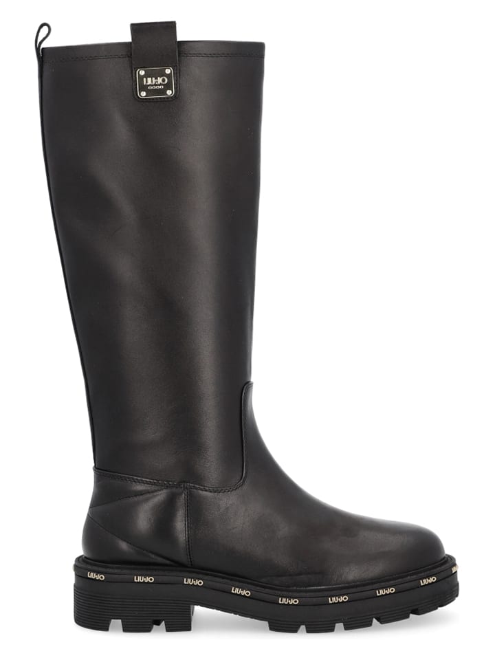 Liu Jo Skórzane kozaki w kolorze czarnym rozmiar: 40