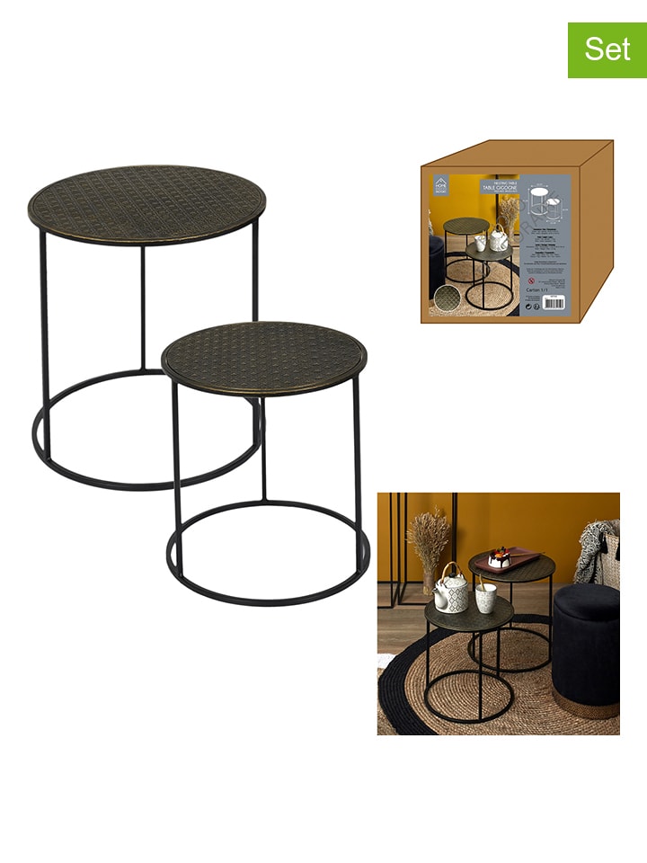 Ethnical Life Stoliki (2 szt.) w kolorze czarno-złotym rozmiar: onesize