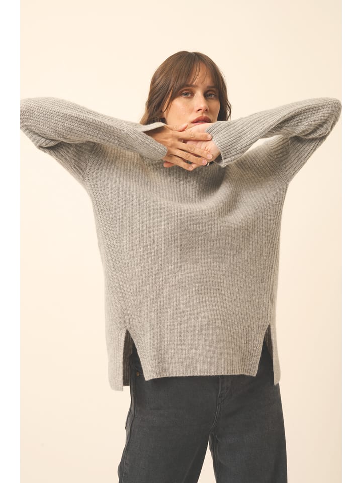 Just Cashmere Kaszmirowy sweter "Louise" w kolorze szarym rozmiar: M