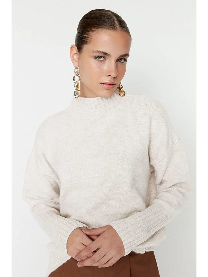 trendyol Sweter w kolorze kremowym rozmiar: M