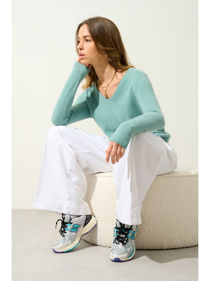 AUTHENTIC CASHMERE Kaszmirowy sweter "Galise" w kolorze turkusowym rozmiar: M