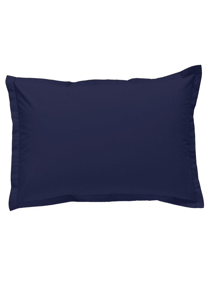 Soft by Perle de Coton Perkalowa poszewka w kolorze granatowym na poduszkę rozmiar: 40x80 cm