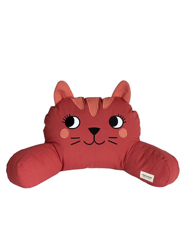 roommate Poduszka "Cat" w kolorze czerwonym do wózka - 50 x 40 cm rozmiar: onesize