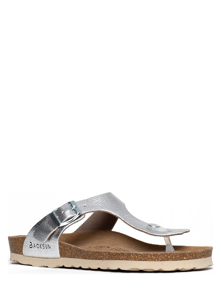 BACKSUN Japonki "Singapore" w kolorze srebrnym rozmiar: 42