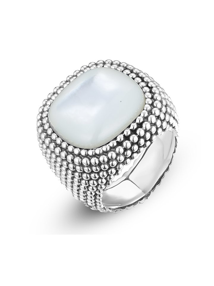 Nomad Srebrny pierścionek z masą perłową rozmiar: 56