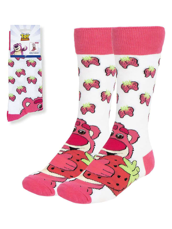 Lucky Socks Skarpety w kolorze biało-różowym rozmiar: 36-43