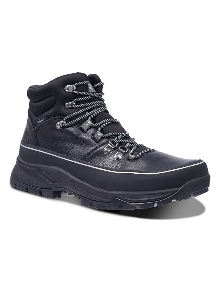 Skórzane buty trekkingowe "Vallakas" w kolorze czarnym