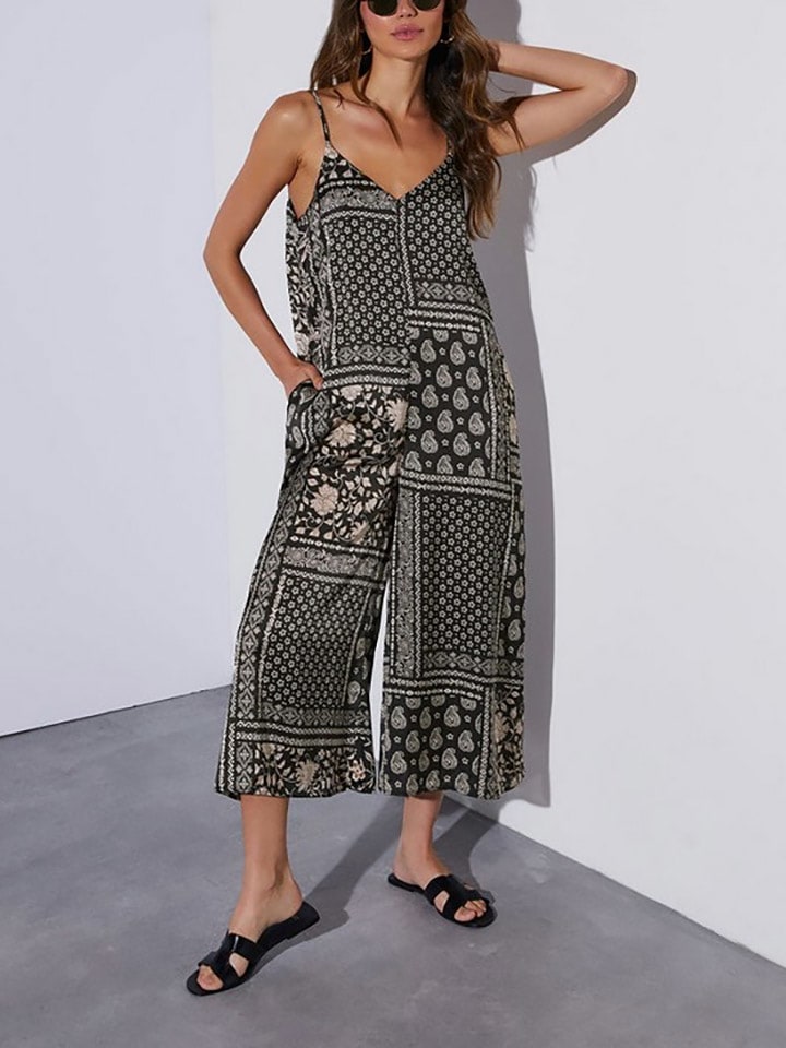 Milan Kiss Kombinezon w kolorze czarno-kremowym rozmiar: L