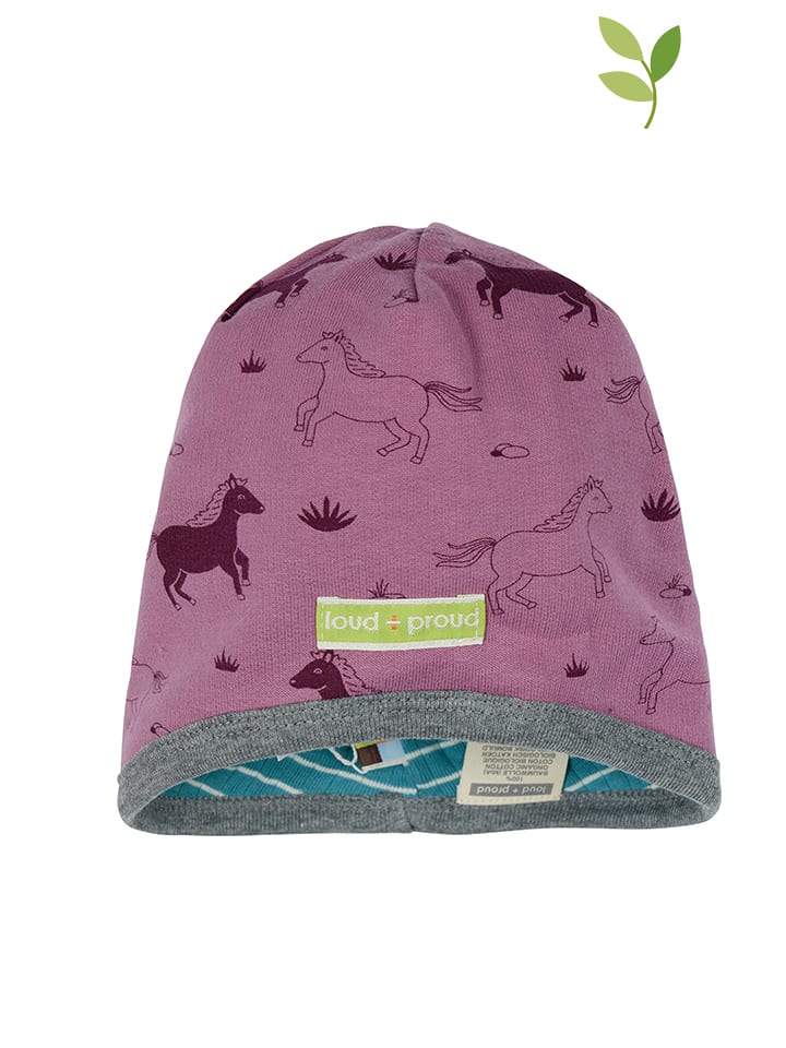 loud + proud Dwustronna czapka w kolorze fioletowym rozmiar: 86/92
