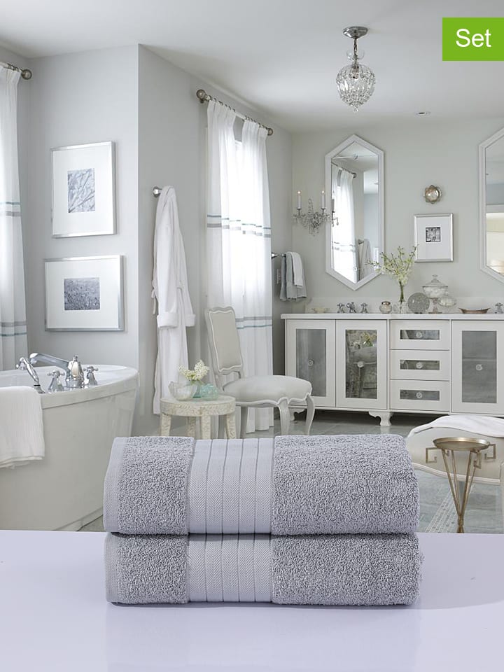 Good Morning Ręczniki kąpielowe (2 szt.) w kolorze szarym rozmiar: 70x140 cm