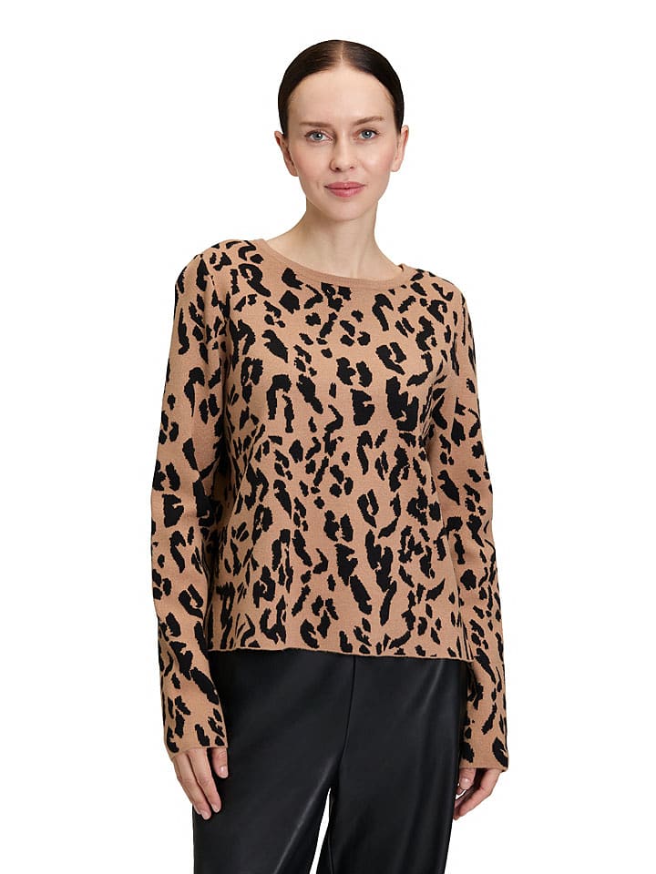 Betty Barclay Sweter w kolorze karmelowo-czarnym rozmiar: 44