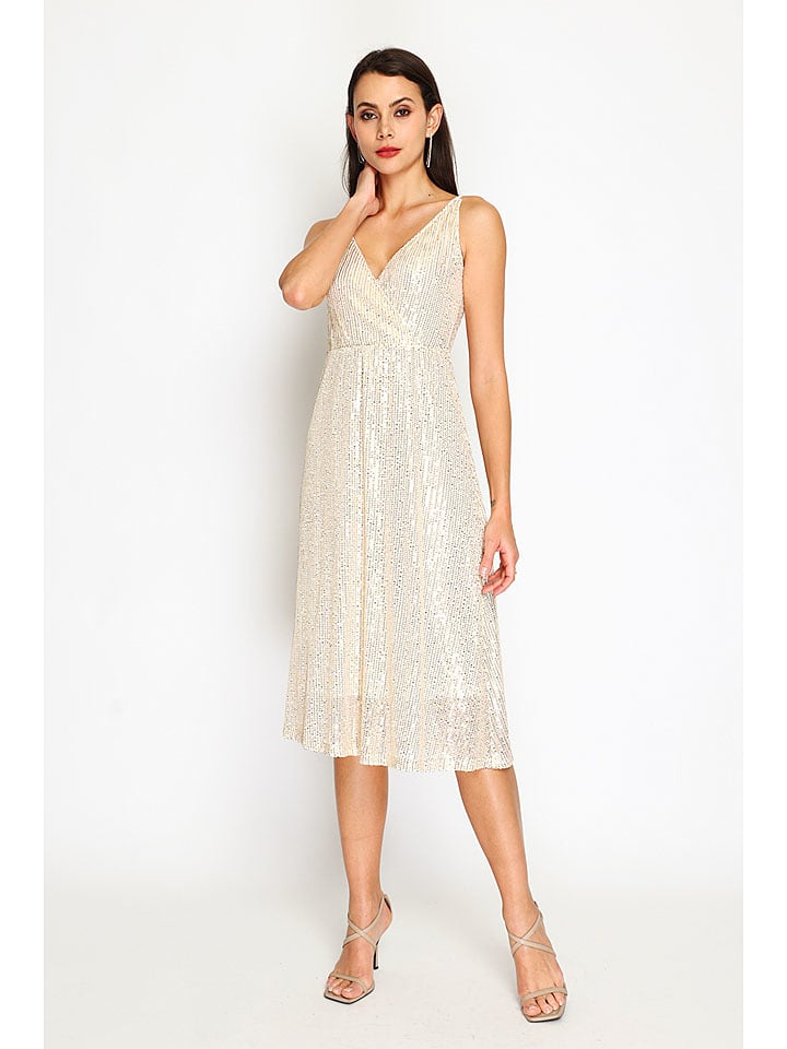 ASSUILI Sukienka w kolorze beżowym rozmiar: 42