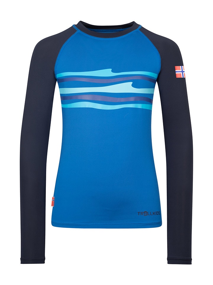 Trollkids Koszulka kąpielowa "Haukland" w kolorze granatowo-niebieskim rozmiar: 92