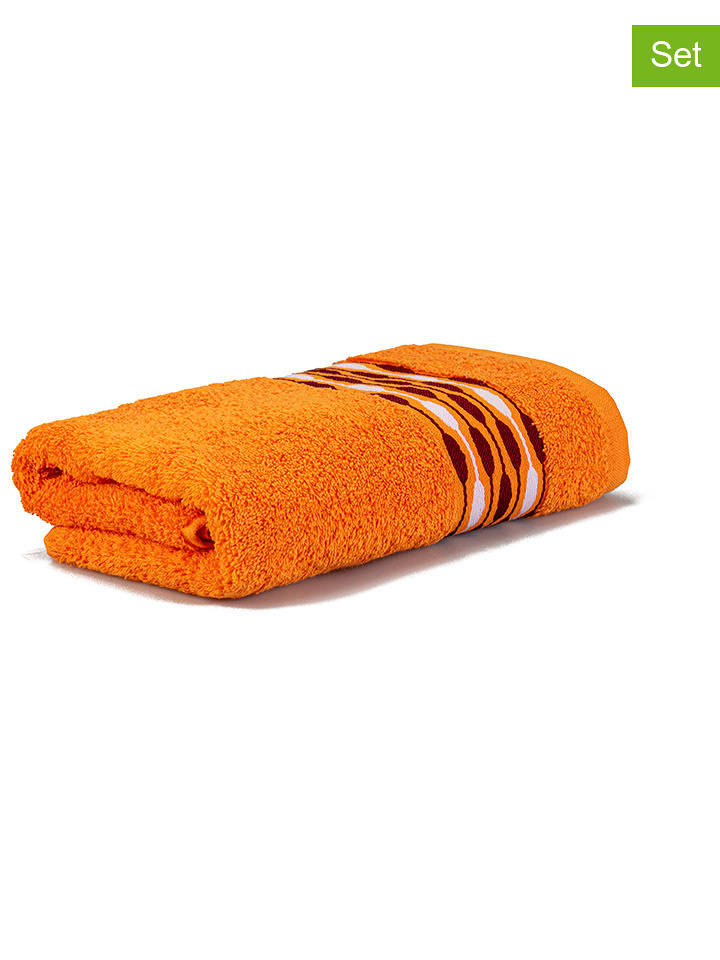 Möve for Frottana Ręcznik "Möve for frottana" (3 szt.) w kolorze pomarańczowym do rąk rozmiar: 50x100 cm