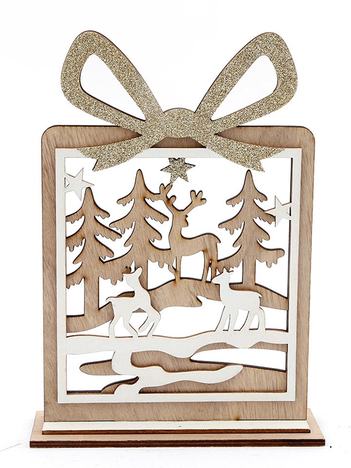 SiL Interiors Dekoracja w kolorze biało-jasnobrązowym - 15,5 x 21 x 5 cm rozmiar: onesize