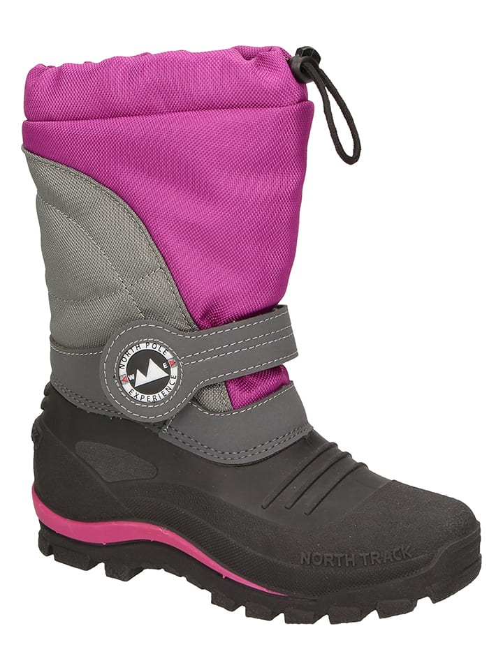 Botki zimowe "Sascha" w kolorze szaro-fioletowym